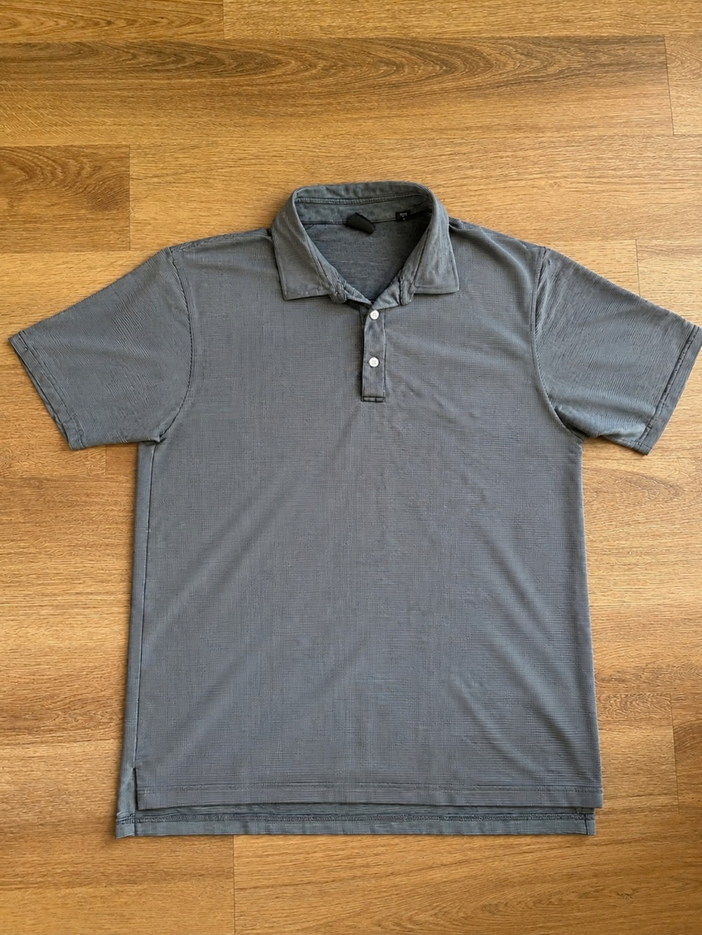 Dunning Golf Performance Polo Shirt Gray Blue Stripe Men’s XL FL Logo